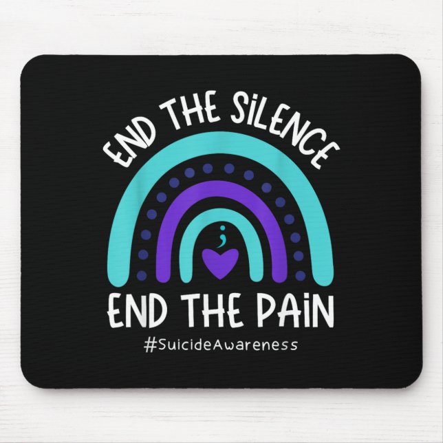 Beendet das Schweigen, beendet den Schmerz Regenbo Mousepad (Vorne)