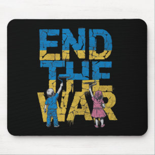 Beendet den Krieg Graffiti Kinder unterstützen Sel Mousepad