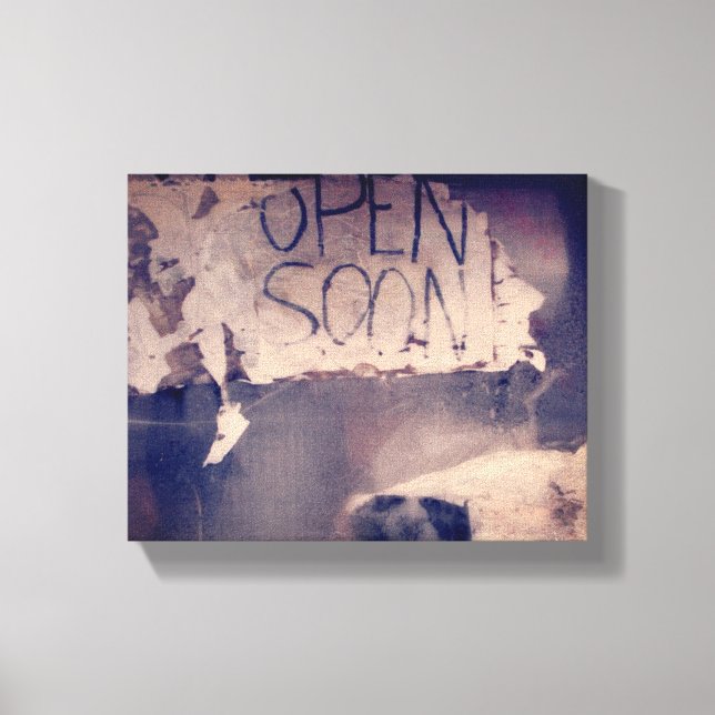 Beendet Store mit abnehmender Offenheit bald Zeich Leinwanddruck (Vorderseite)