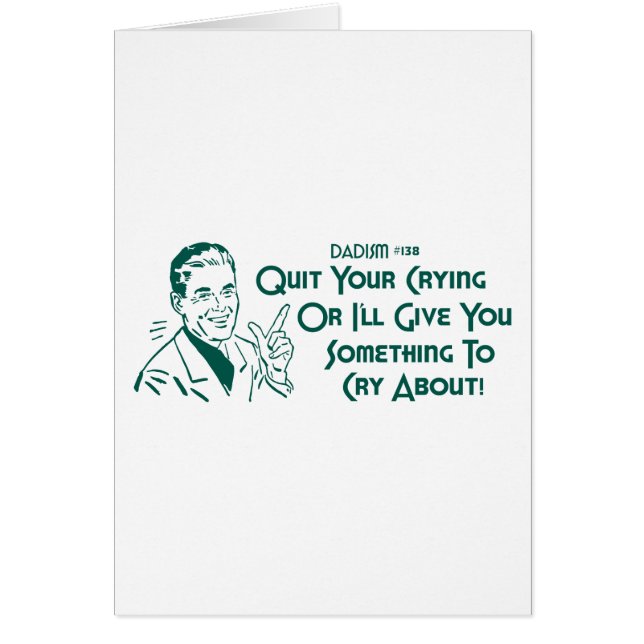 Beendigen Sie Ihr Schreien, oder ich gebe Ihnen (Vorne)