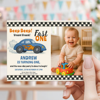 Beep Beep Fast einen Geburtstag Einladung