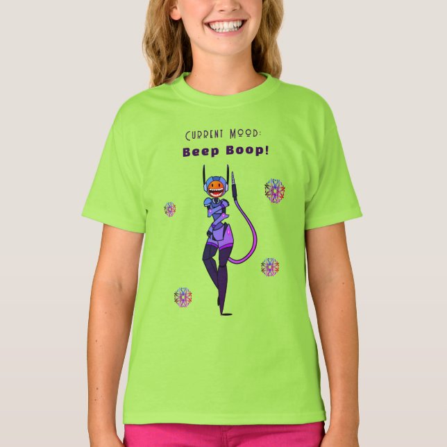 Beep Boop Niedlich Robot Giggle Fun T - Shirt (Vorderseite)