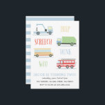 Beep Screech Woo Kids Geburtstagsparty_Mist Einladung<br><div class="desc">Eine Geburtstagsfeier mit Schleppwagen,  Feuerwehrwagen,  Müllwagen und Schulbus.</div>