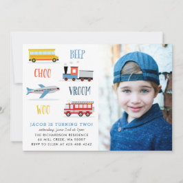 Beep Vroom woo Airplane Geburtstagsparty Foto Einladung
