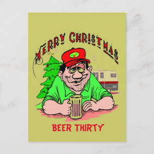 Beer 30 Weihnachtsfeiertag Postkarte