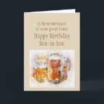 Beer Ale Funny Son-in-law Birthday Good Time Card Karte<br><div class="desc">In Erinnerung an einige großartige Zeiten Happy Birthday Schwiegersohn mit Bier- und Balkohol-Getränken</div>