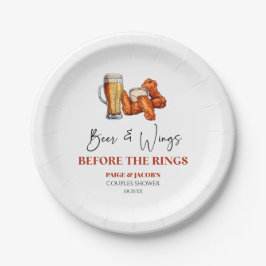 Beer and Wings Before The Rings Couples Shower Pappteller