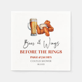 Beer and Wings Before The Rings Couples Shower Serviette