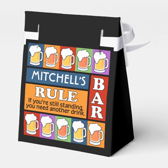 BEER Bar Pop Art INDIVIDUELLE NAME Geschenkboxen Geschenkschachtel (Rückseite)
