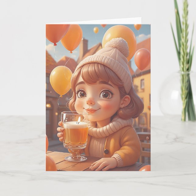 Beer Barrel Birthday Cheer Karte (Vorderseite)