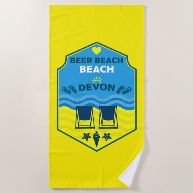 Beer Beach Devon Strandtuch (Vorderseite)