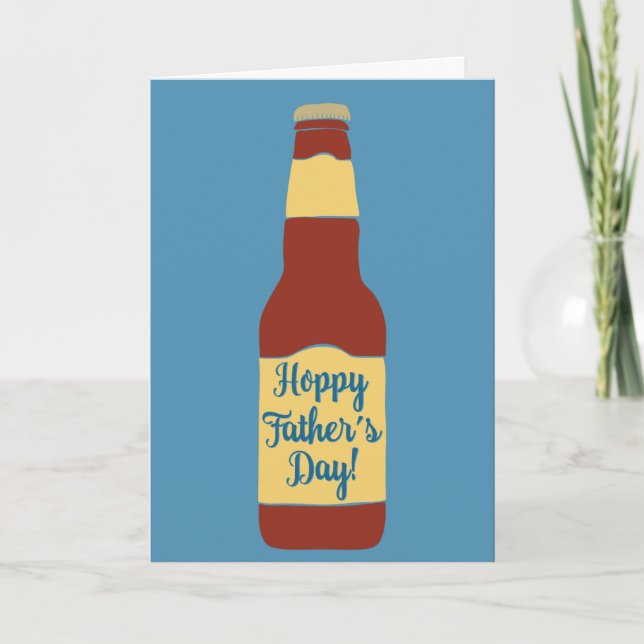 Beer Bottle Hoppy Father's Day Card Karte (Vorderseite)