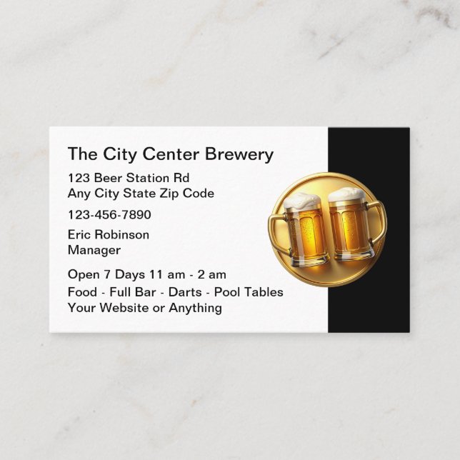 Beer Brewery Beer Mugs Business Cards Visitenkarte (Vorderseite)
