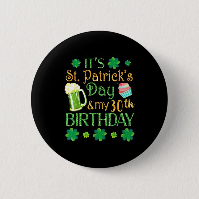 Beer Cake &amp; Shamrocks It's St Patrick Day &amp Button (Vorderseite)