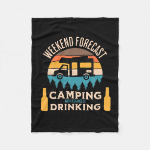 Beer Camping With Beer Birthday Fleecedecke