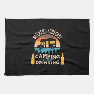 Beer Camping With Beer Birthday Geschirrtuch