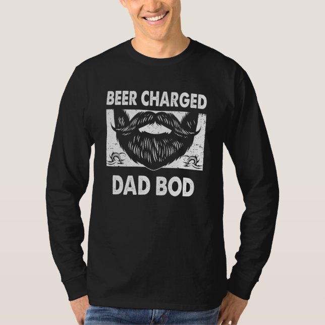 Beer Charged Dad Bod  Beer  Humor Drinker Daddy T-Shirt (Vorderseite)
