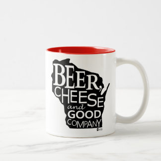 Beer Cheese & Good Company verrückte Du Designs WI Zweifarbige Tasse