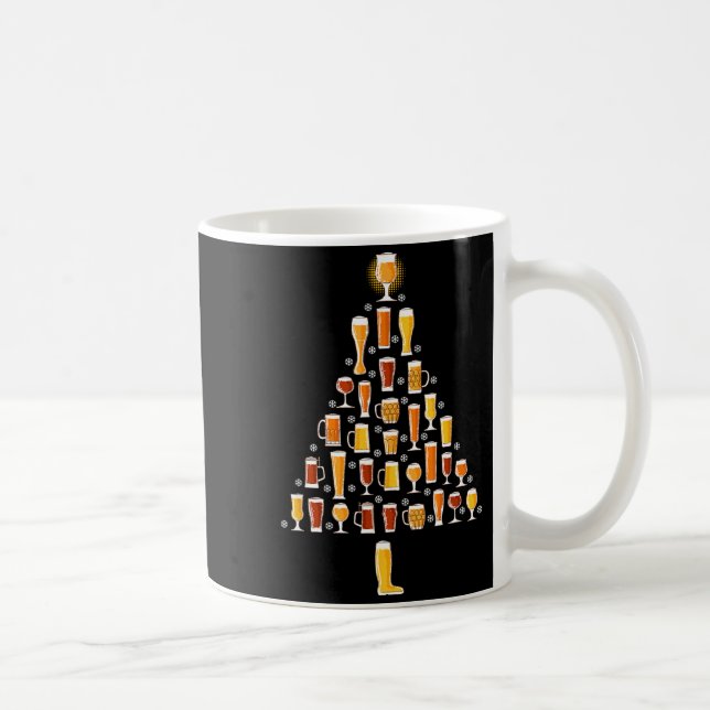 Beer Christmas Tree Men Women Beer Ugly Christmas  Kaffeetasse (Rechts)