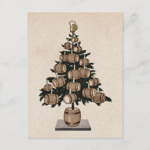 Beer Christmas Tree Postcard Postkarte