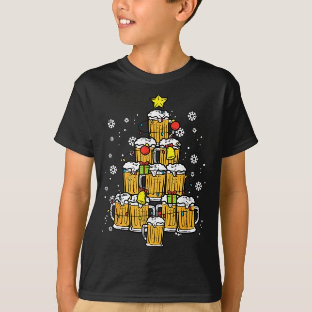Beer Christmas Tree Xmas Brew Dad Men  T-Shirt (Vorderseite)