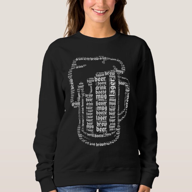 Beer  Dad Unique Mug Shaped Word Cloud Design Sweatshirt (Vorderseite)
