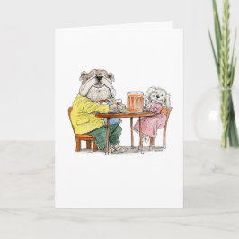 Beer Dog Couple Card Karte