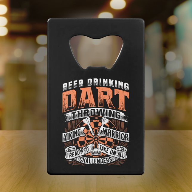 Beer Drink Dart Viking Warrior - Dart Player Geldbeutel Flaschenöffner (Von Creator hochgeladen)