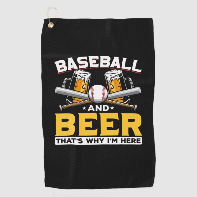 Beer Drinker Baseball Beer Humor Birthday Golfhandtuch (Vorderseite)