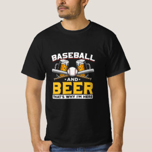 Beer Drinker Baseball Beer Humor Birthday T-Shirt