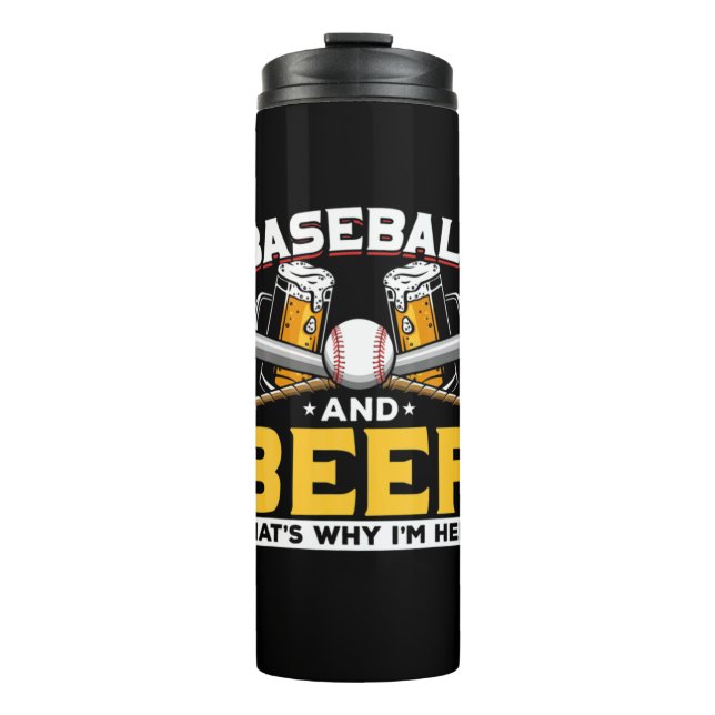 Beer Drinker Baseball Beer Humor Birthday Thermosbecher (Vorderseite)