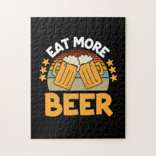 Beer Drinker Eat More Beer Funny Drinking Birthday Puzzle