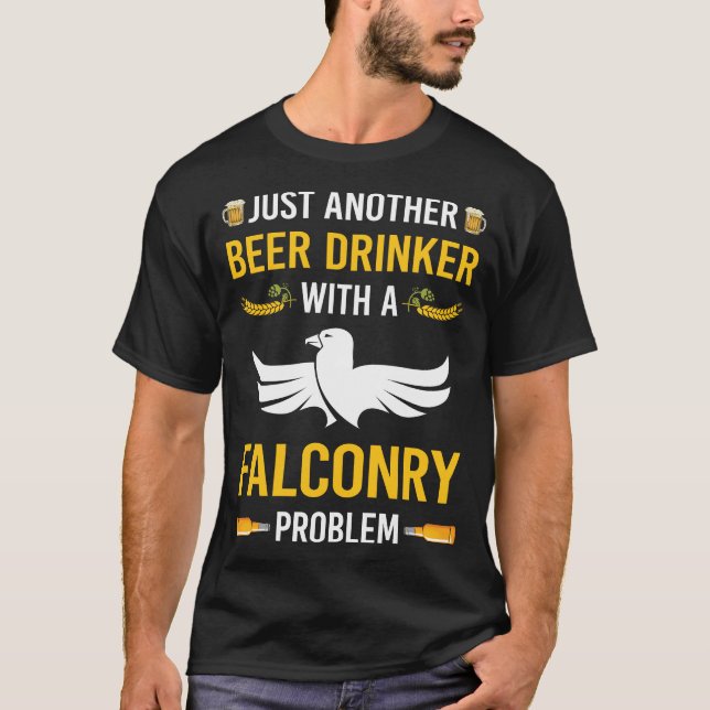 Beer Drinker Falconry Falconer T-Shirt (Vorderseite)