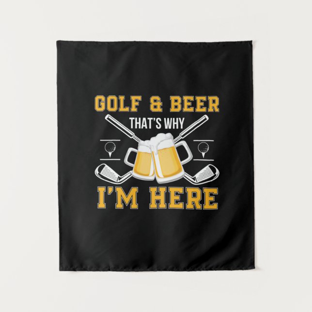 Beer Drinker Golf And Beer Birthday Wandteppich (Vorderseite)