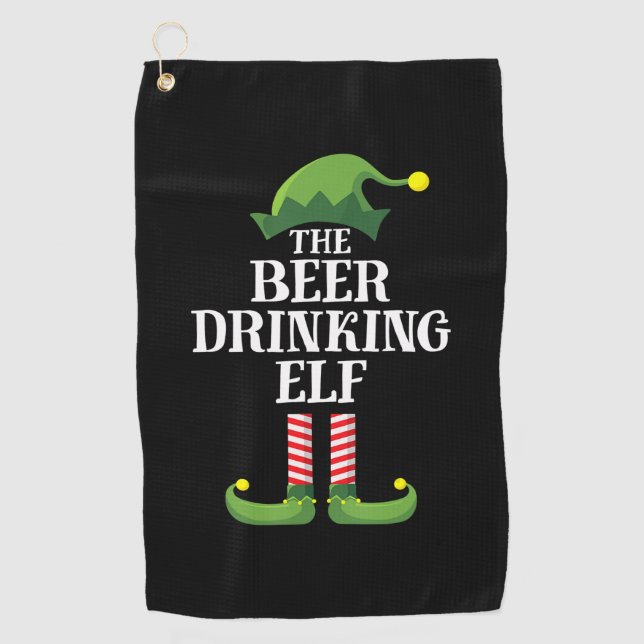 Beer Drinking Christmas Birthday Golfhandtuch (Vorderseite)
