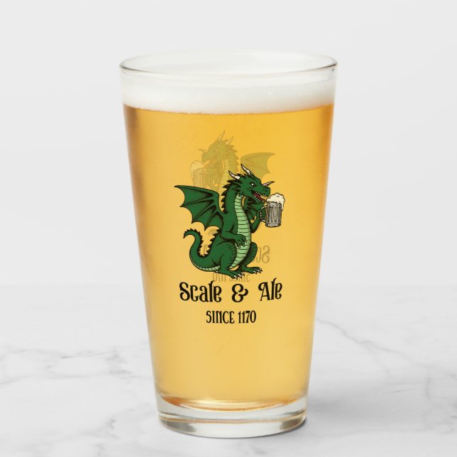 Beer Drinking Dragon Glas (Vorne (Gefüllt))