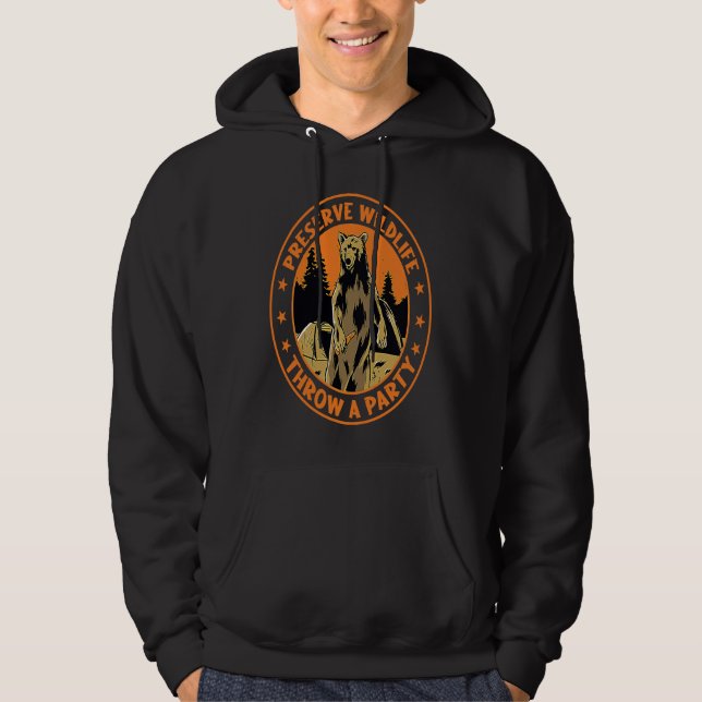 Beer Drinking Grizzly Bear  Quote Hoodie (Vorderseite)