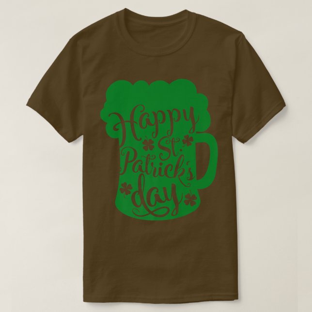 Beer Drinking Lover Happy Saint Patrick's Day Patt T-Shirt (Design vorne)