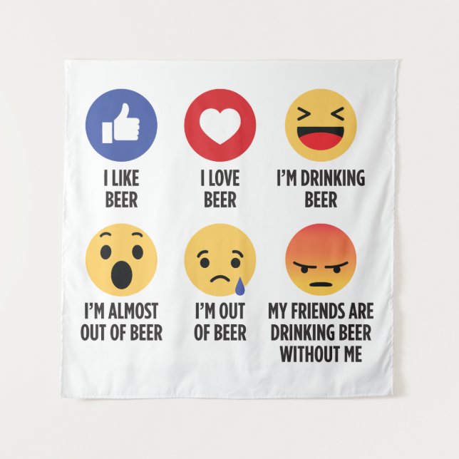 Beer Emojis Wandteppich (Vorderseite)