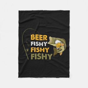 Beer Fishy Fishy Lover Fisherman Retro Vin Fleecedecke