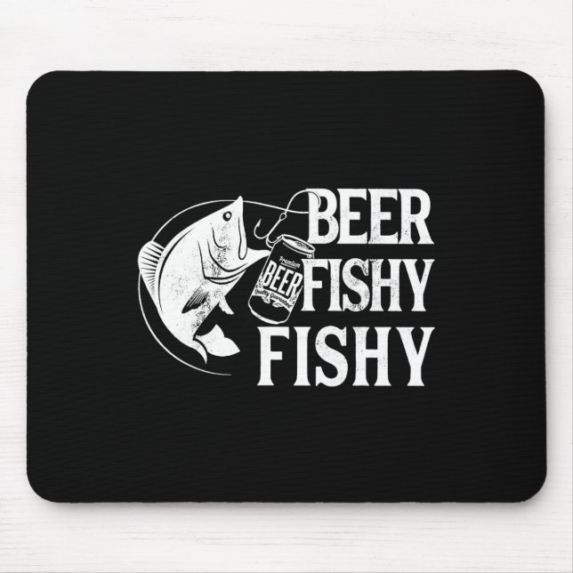 Beer Fishy Funny Fishing Mousepad (Vorne)