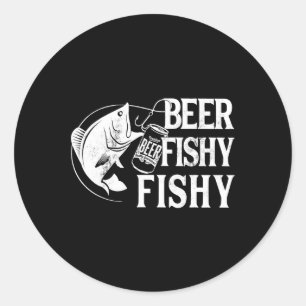 Beer Fishy Funny Fishing Runder Aufkleber