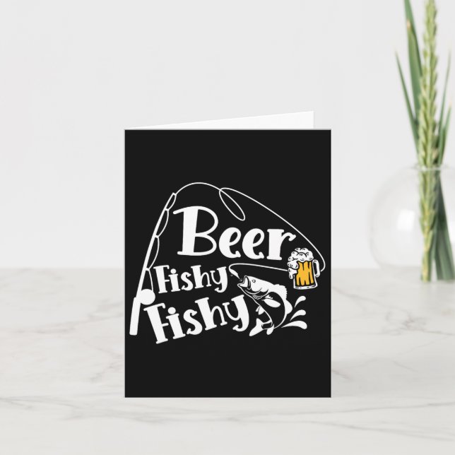 Beer Fishy Funny Funny Fishing Alcohol Long Quote Karte (Vorderseite)