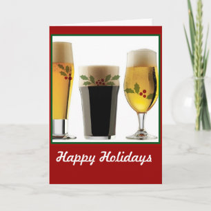 Beer Glasses Holiday Greetings Feiertagskarte
