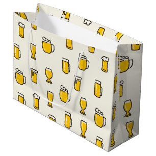 Beer Glasses Pattern Große Geschenktüte