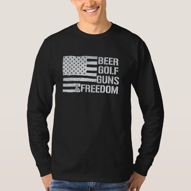 Beer Golf Guns Freedom T-Shirt (Vorderseite)