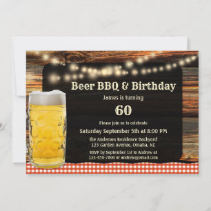 Beer GRILLEN Birthday Party Einladung