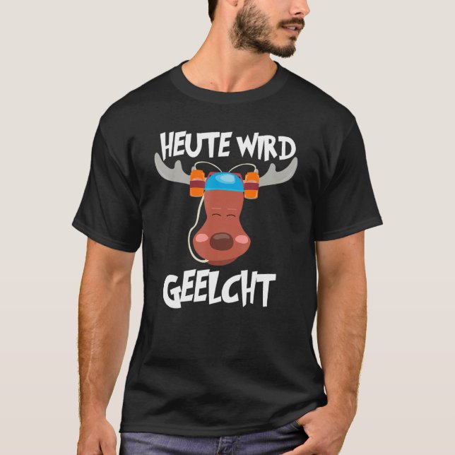 Beer Helmet Elk Motif  Beer Drinker Beer Suff Melt T-Shirt (Vorderseite)