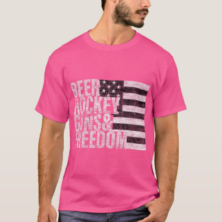 Beer Hockey Guns Freedom T-Shirt
