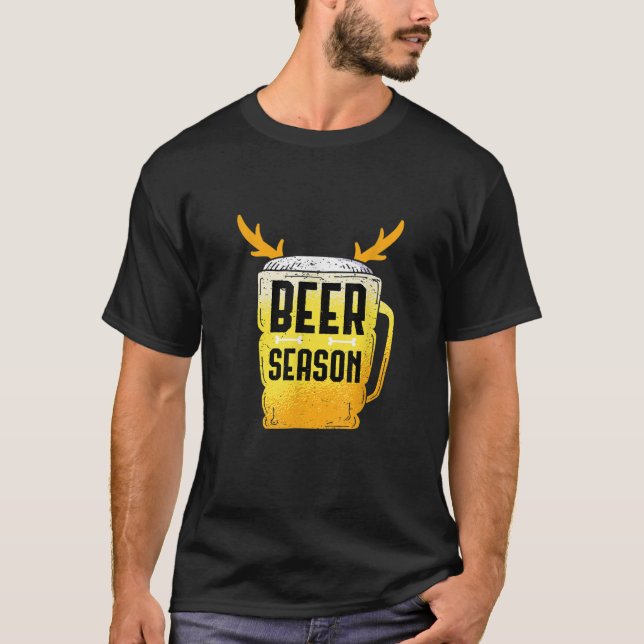 Beer Hunt Xmas Jagd Saison Bier Drinker Weihnachte T-Shirt (Vorderseite)